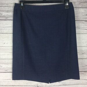 Ann Taylor Loft Navy Blue Stretch Back Slit Straight Pencil Skirt